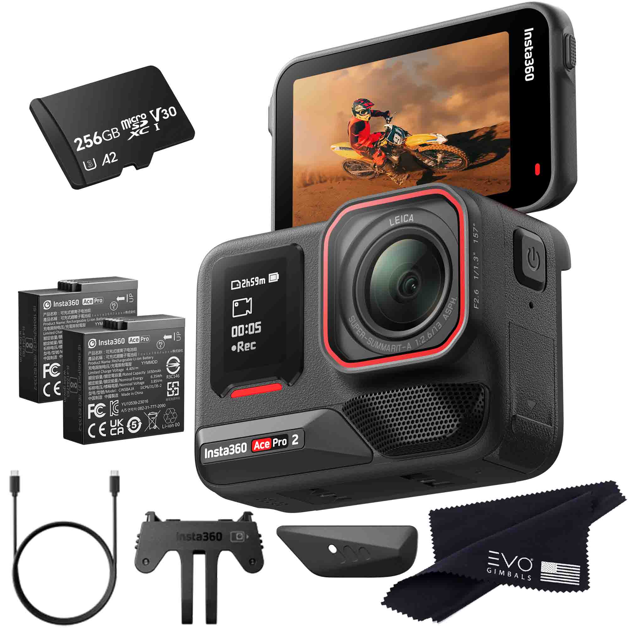 Insta360 Ace Pro 2 EVOGimbals.com 256GB Camera and Card