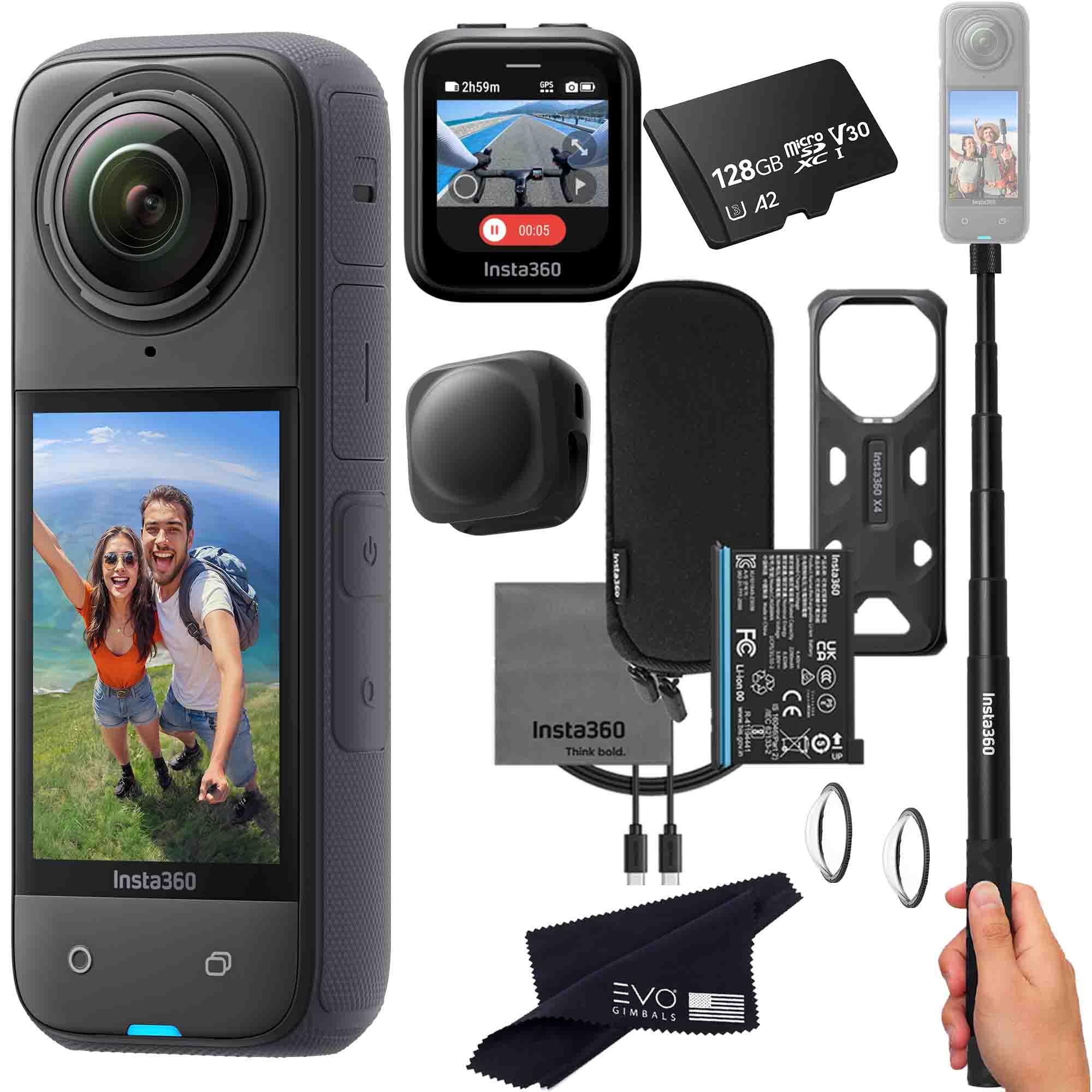Insta360 X4 8K 360° Action Camera 360 camera Insta360 128GB Remote Bundle