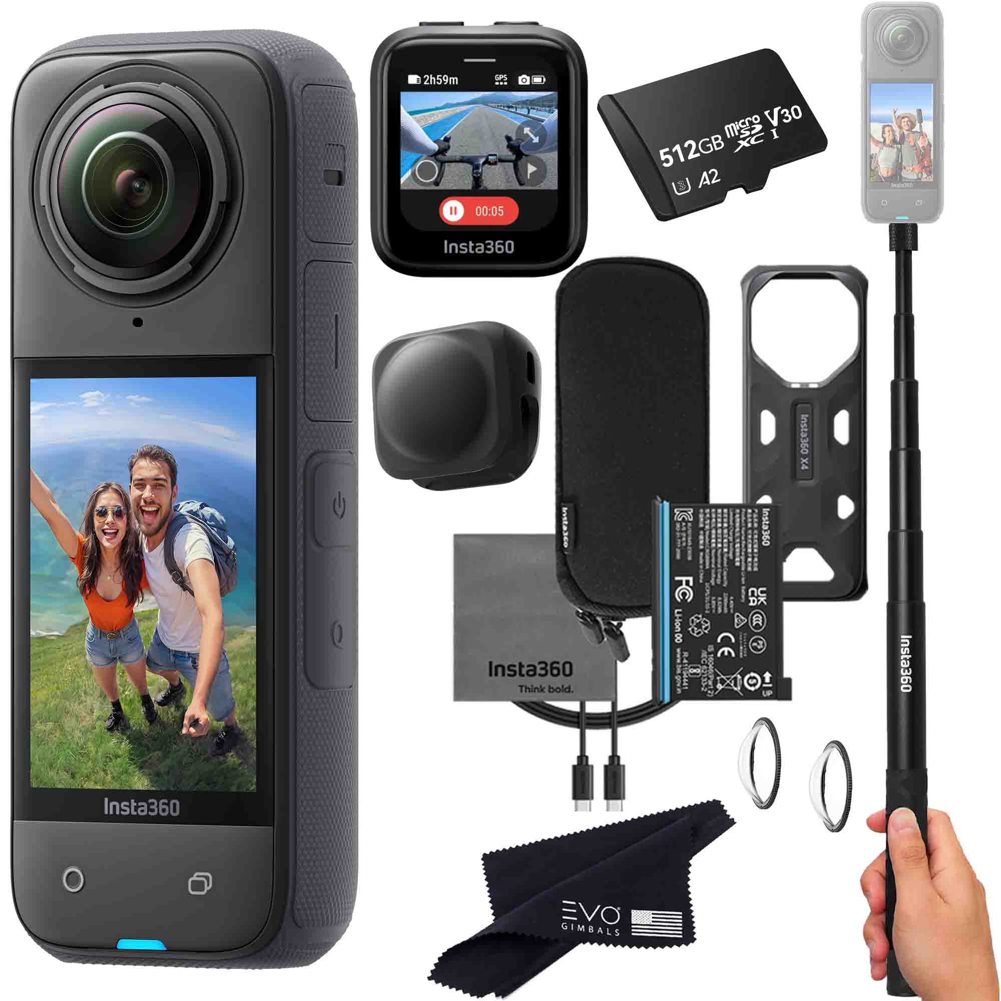 Insta360 X4 8K 360° Action Camera 360 camera Insta360 512GB Remote Bundle