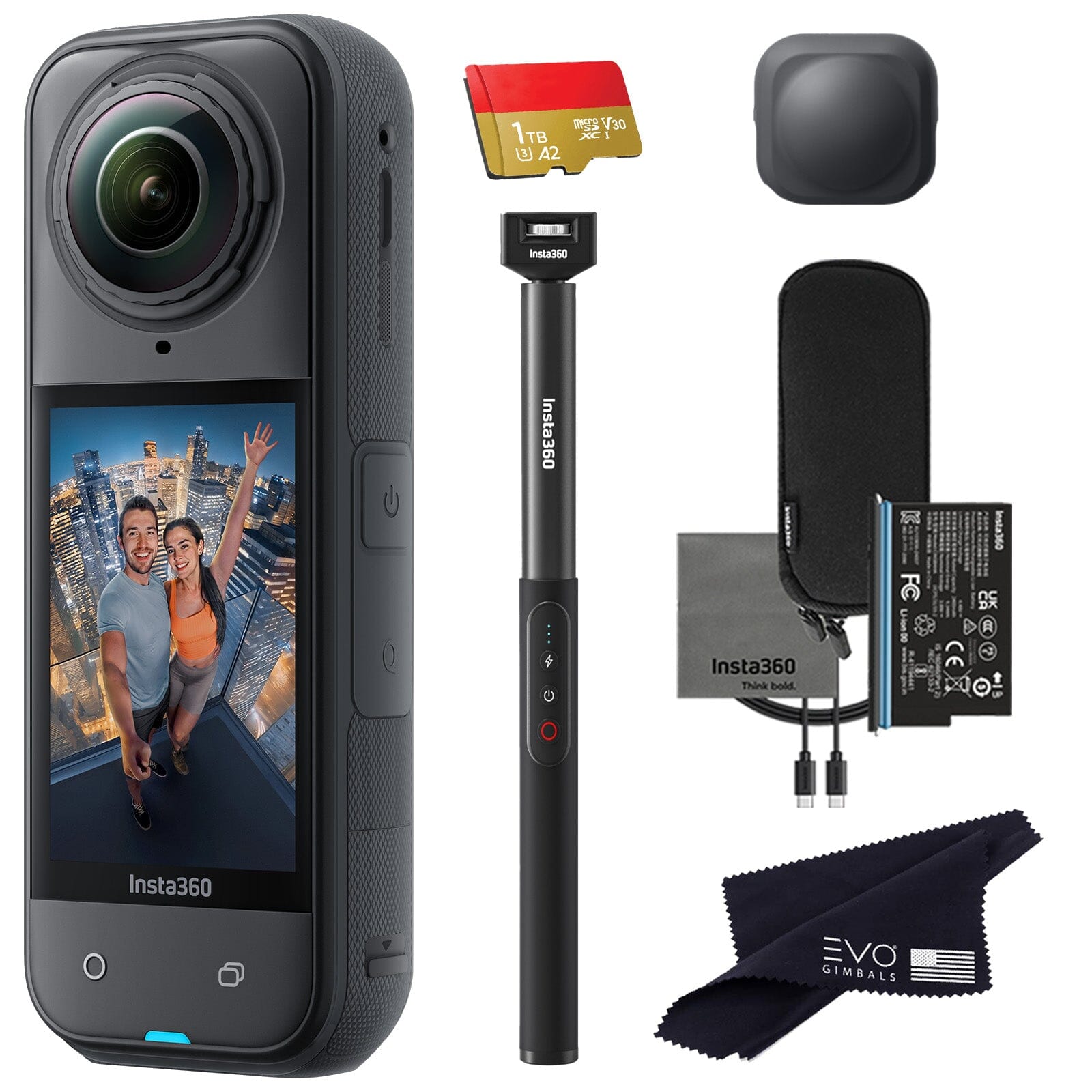 Insta360 X5 8K 360° Action Camera 360 camera Insta360 1TB Power Selfie Stick Bundle