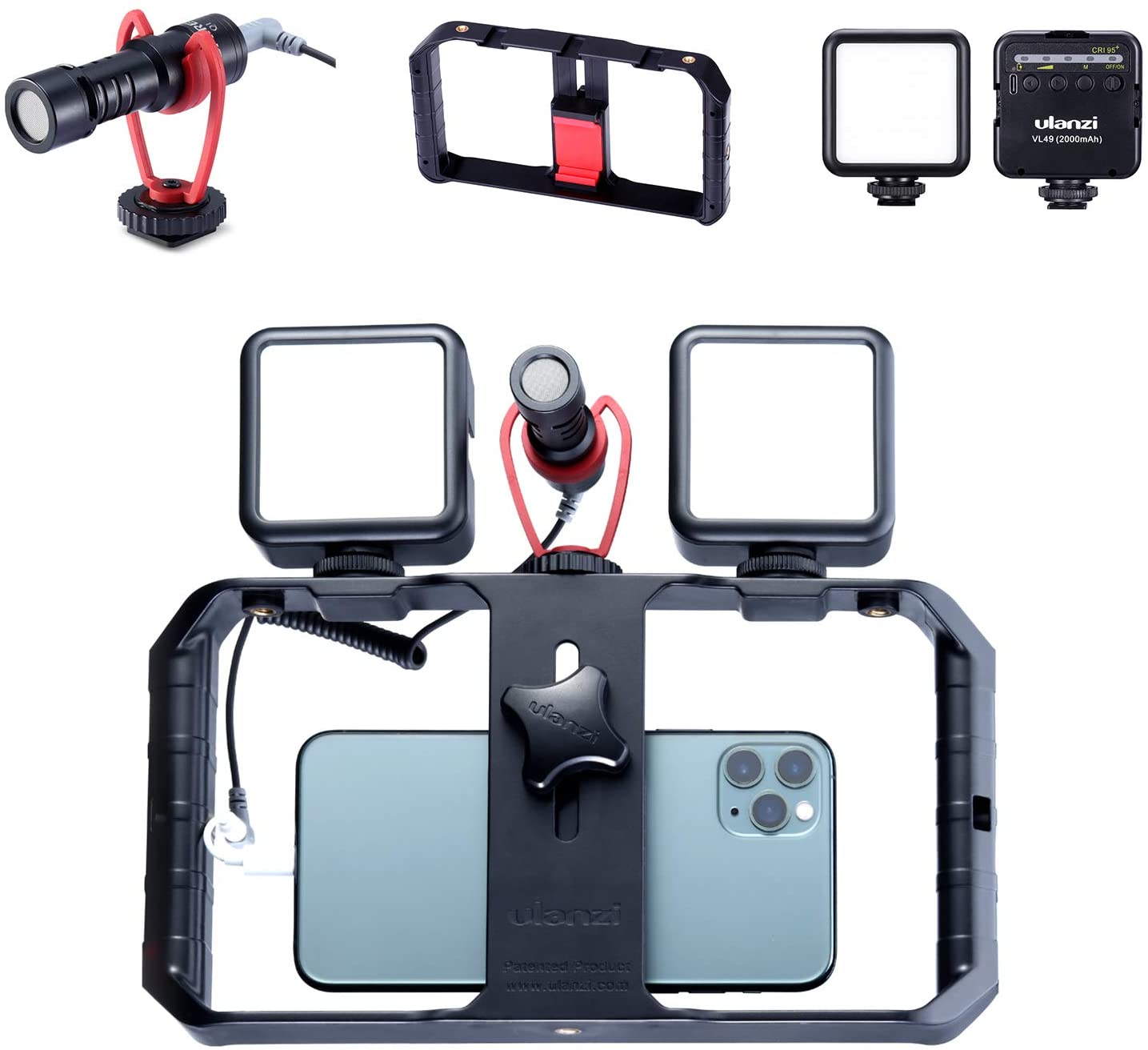 ULANZI Smartphone Video Kit with Dual LED Video Lights & Microphone Mobile Video Ulanzi