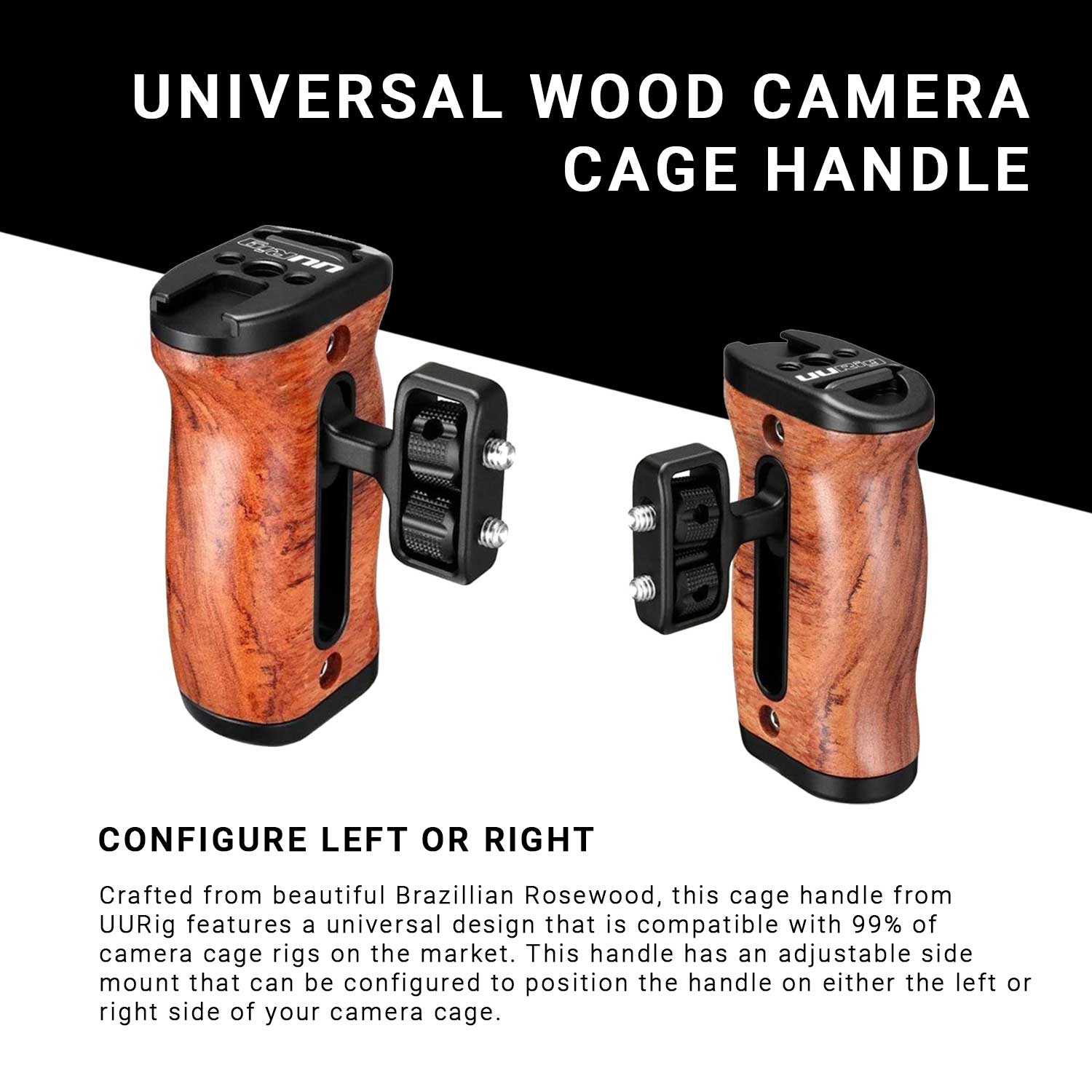 UURig R027 Camera Cage Wood Handgrip Camera Cages Ulanzi