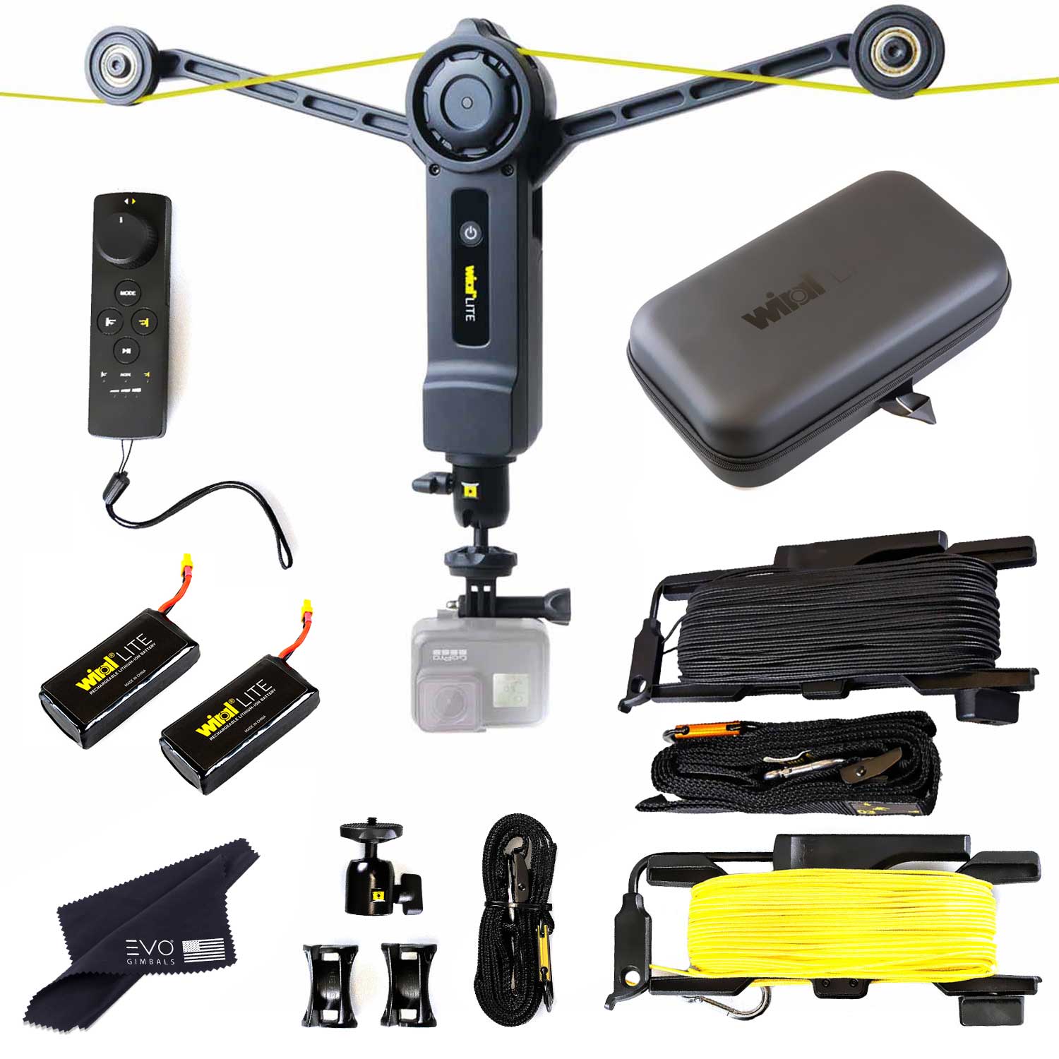 Wiral LITE Cable Cam PRO KIT with Travel Case, Spare Battery & 100M Line Cable Cam Wiral