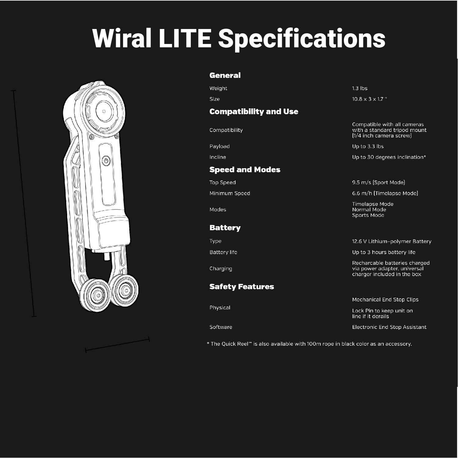 WIRAL LITE Cable Cam Bundle with Travel Case Cable Cam Wiral
