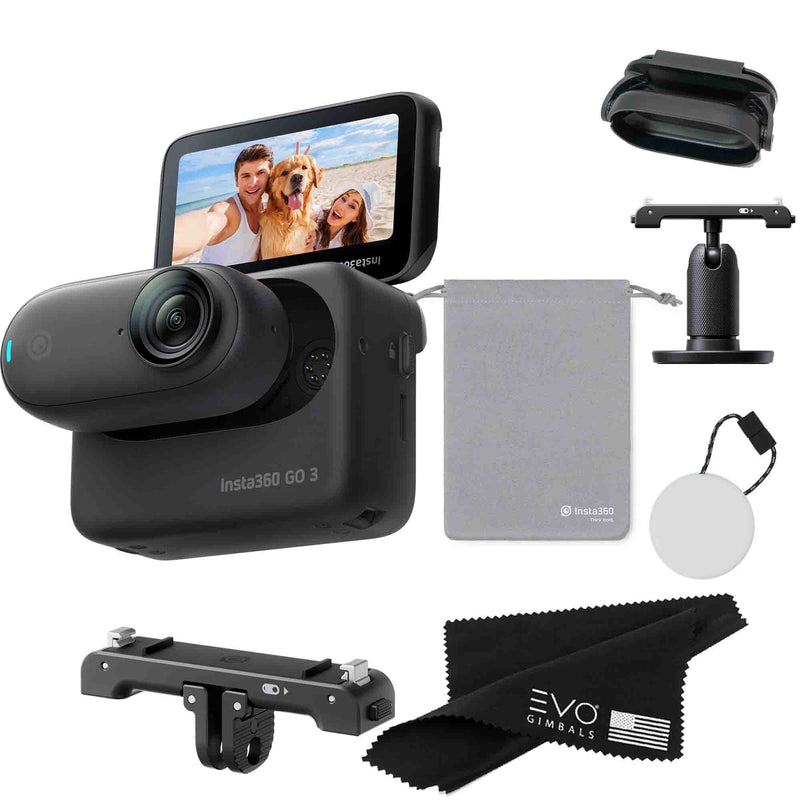 Insta360 GO 3 – Waterproof Tiny Mighty Action Camera Action Camera EVOGimbals.com CINSABKA-128GB-BLK-Carry Bag-MOUNT 