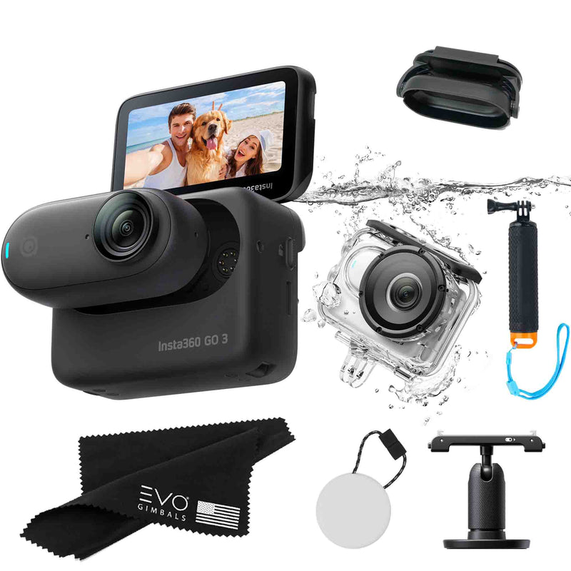 Insta360 GO 3 – Waterproof Tiny Mighty Action Camera Action Camera EVOGimbals.com CINSABKA-128GB-BLK-Dive-Grip 