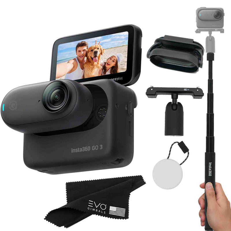 Insta360 GO 3 – Waterproof Tiny Mighty Action Camera Action Camera EVOGimbals.com CINSABKA-128GB-BLK-SELFIE 