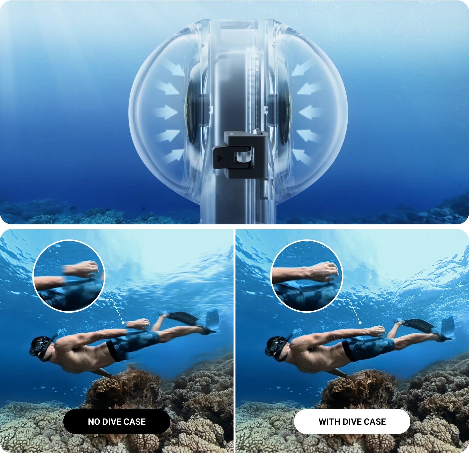 Insta360 X3 Invisible Dive Case(New) - Waterproof Up to 50m Insta360 X3 Invisible Dive Case(New) - Waterproof Up to 50m