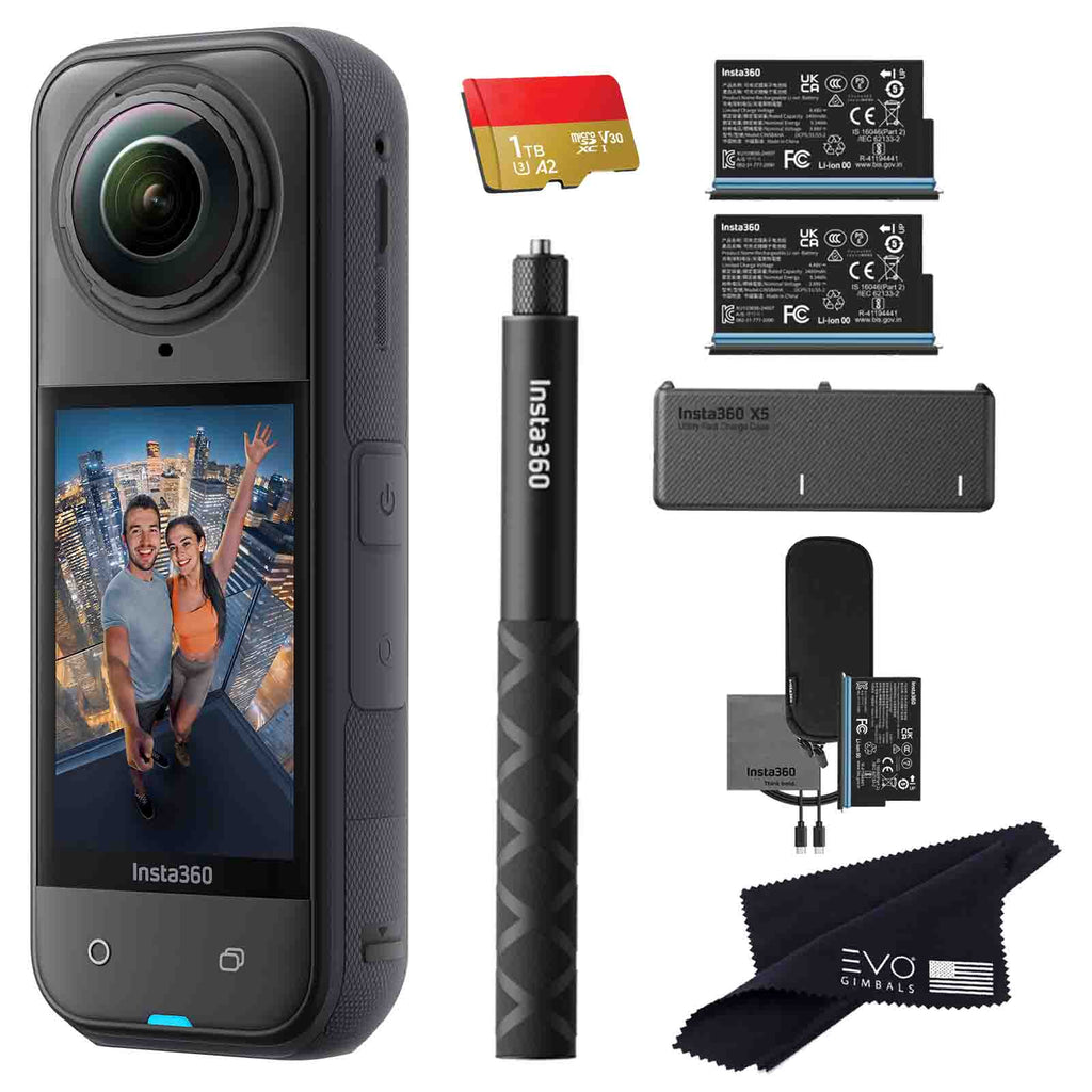 Insta360 X5 8K 360° Action Camera 360 camera Insta360 1TB Battery and Charger Bundle 