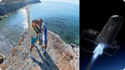 insta360 X5 Mic Adapter, External Microphone Adapter X5 Camera,Type-C and 3.5mm Audio Ports Support Charging While Recording EVOGimbals.com 