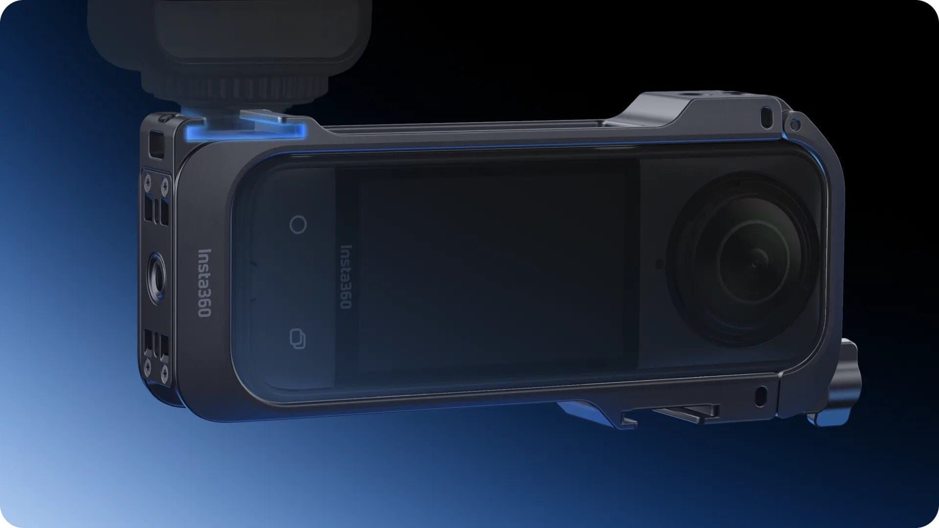 insta360 X5 Utility Frame, Multifunction Utility Frame, Aluminum Cage with Silicone Lens, Protective Cold Shoe Interface with 1/4" Threads Cold Shoe Mount Folding Fingers EVOGimbals.com 