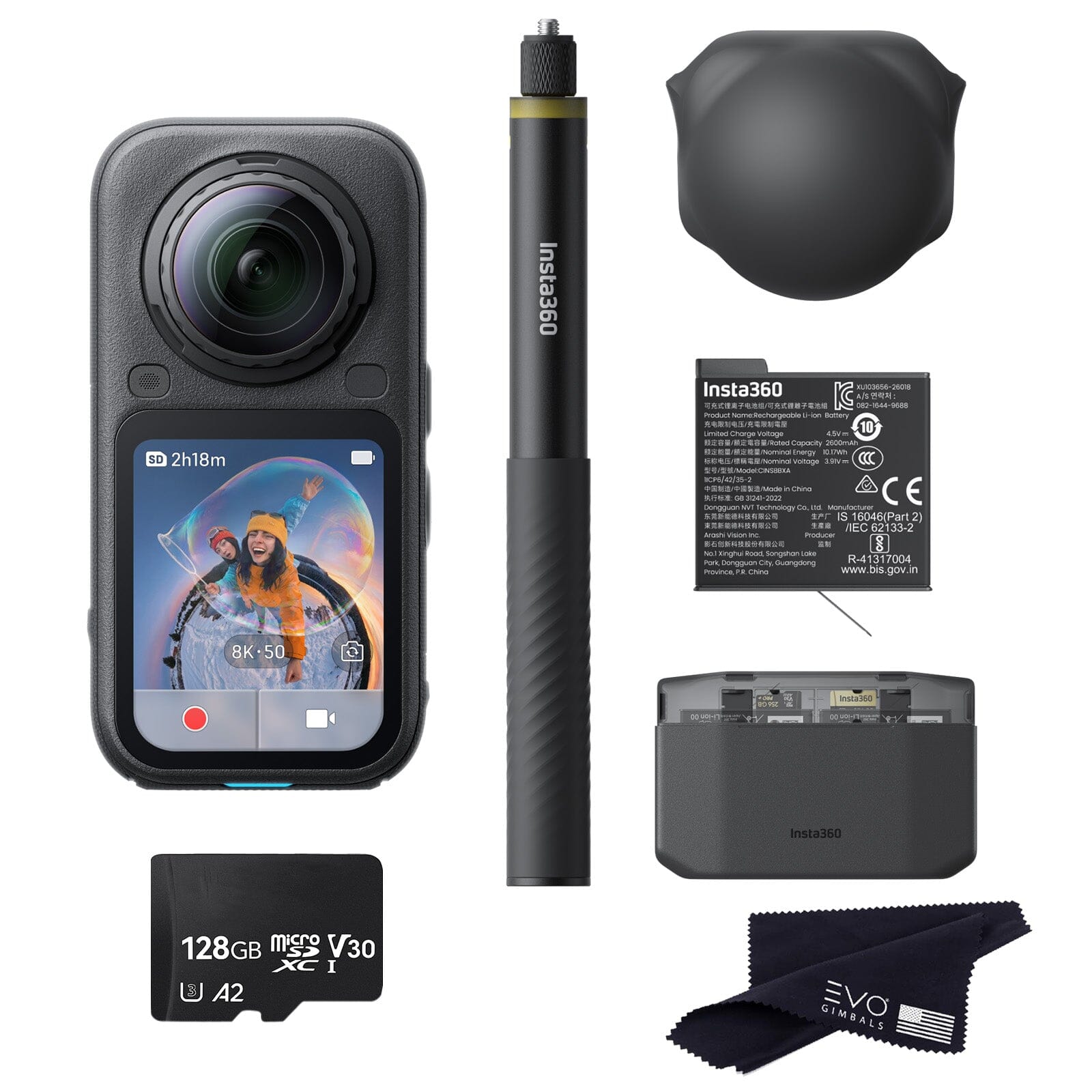 Insta360 X6 Essentials Bundle EVOGimbals.com 128GB 
