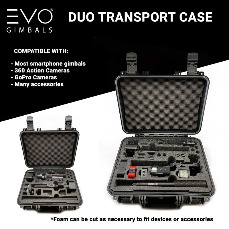 Duo Transport Case for Action Cameras, Gimbals and Smartphone Stabilizers Case EVO Gimbals 