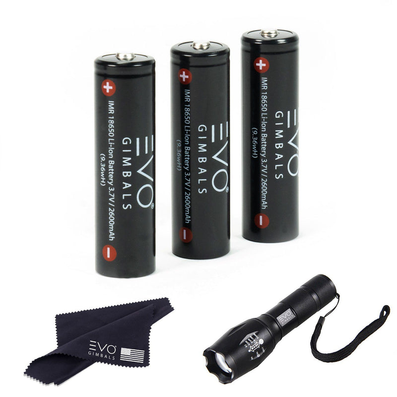 EVO Gimbals Li-Ion Batteries 2600mAh IMR-18650 HC (3 Pack) Batteries EVO Gimbals 