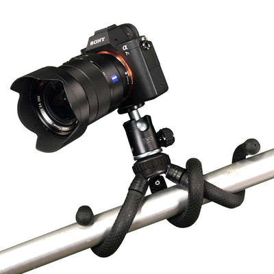 EVO GS-Flex Flexible Camera Tripod with 360 Ball Head wrap around post with Sony A7S II