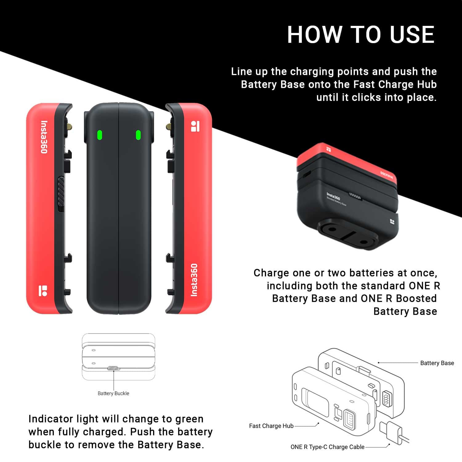 Insta360 ONE R Fast Charge Hub - Dual Battery Base Charger