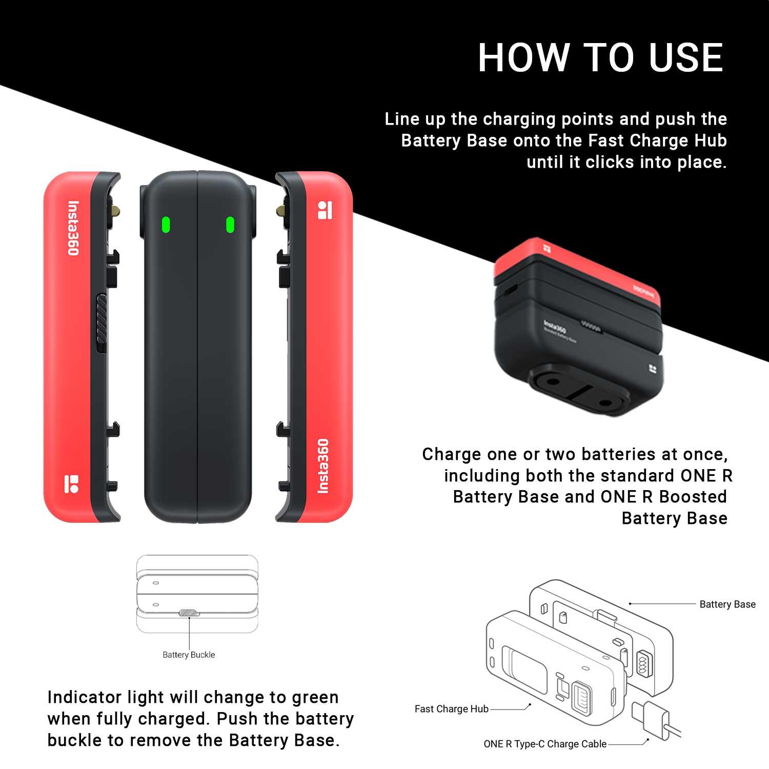 Insta360 ONE R Fast Charge Hub (open box) Batteries Insta360 