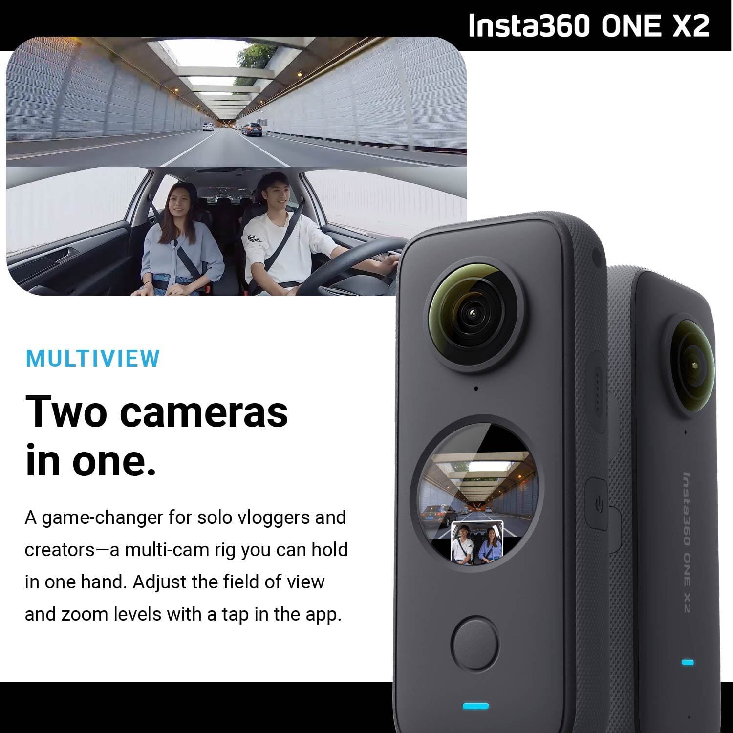 Insta360 ONE X2 Bundle with 128GB Memory Card & Invisible Selfie Stick insta360 
