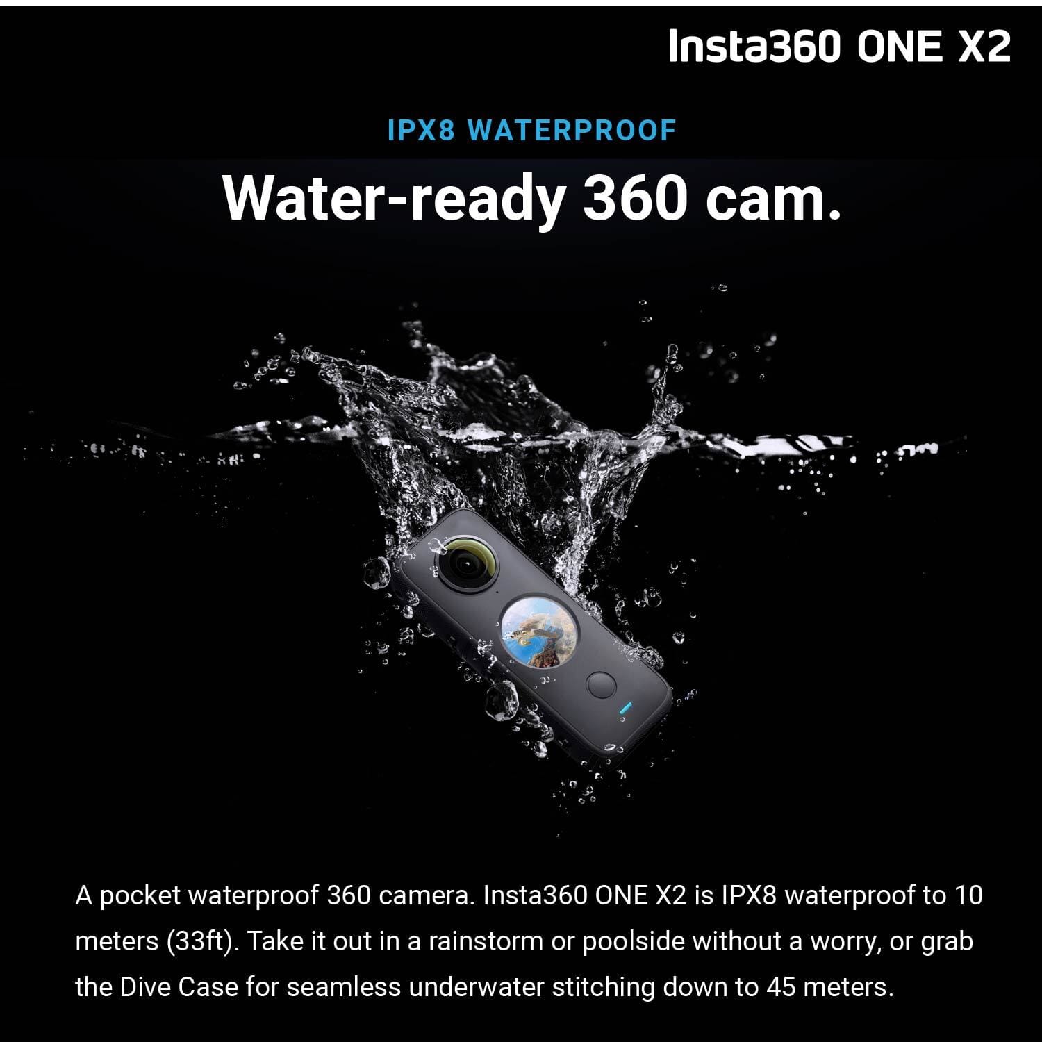 Insta360 ONE X2 Bundle with 128GB Memory Card & Invisible Selfie Stick insta360 