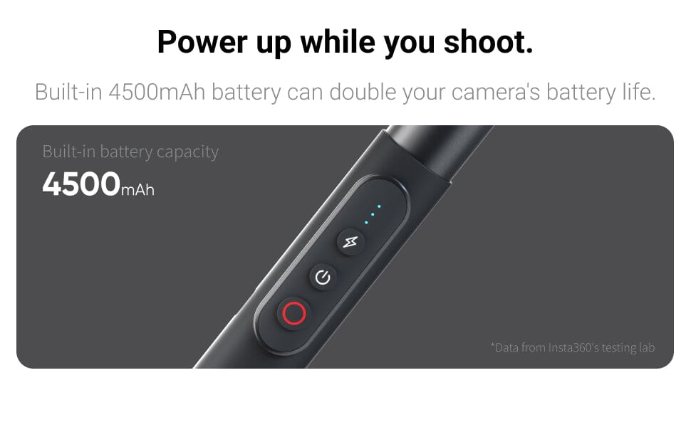 Insta360 - Power Selfie Stick, for X3 and ONE X2 EVOGimbals.com 