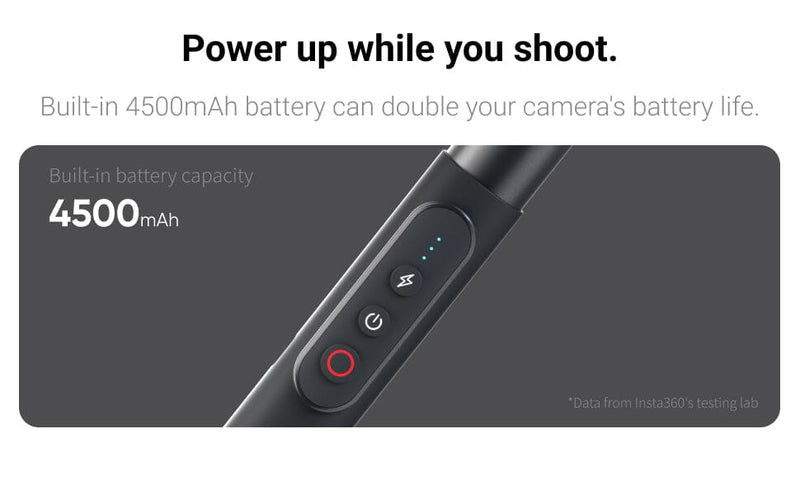 Insta360 - Power Selfie Stick, for X3 and ONE X2 EVOGimbals.com 