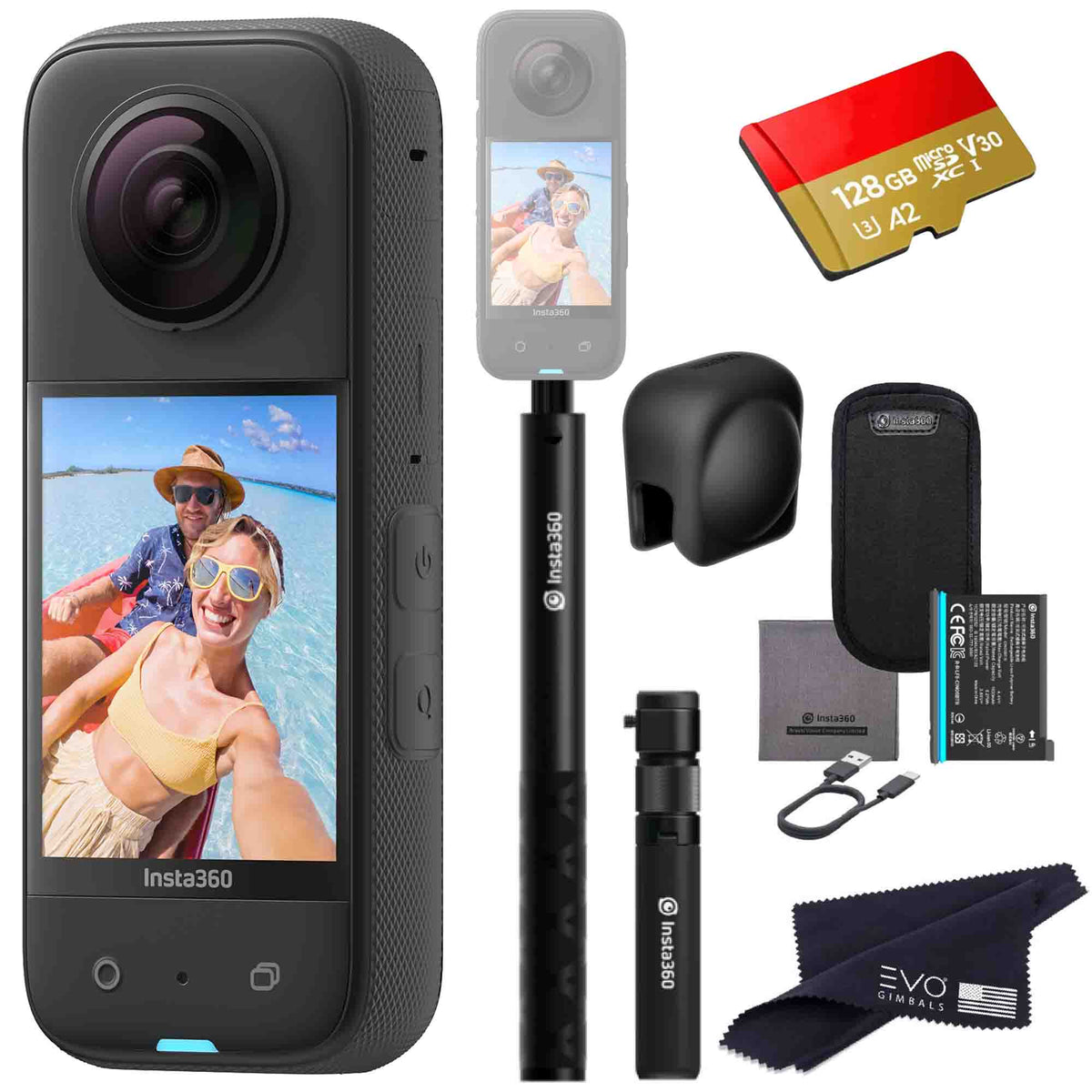 Insta360 X3 camera bundle with Bullet time, Lens Cap & SD card ...