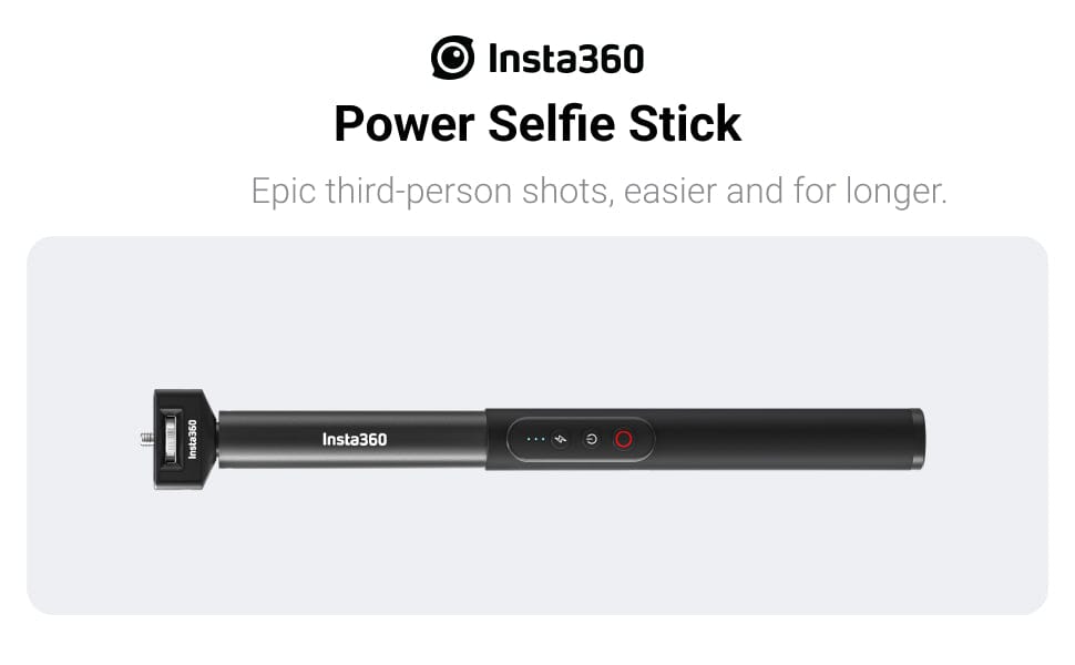 Insta360 X3 camera bundle with Power Invisible selfie stick, Lens guar