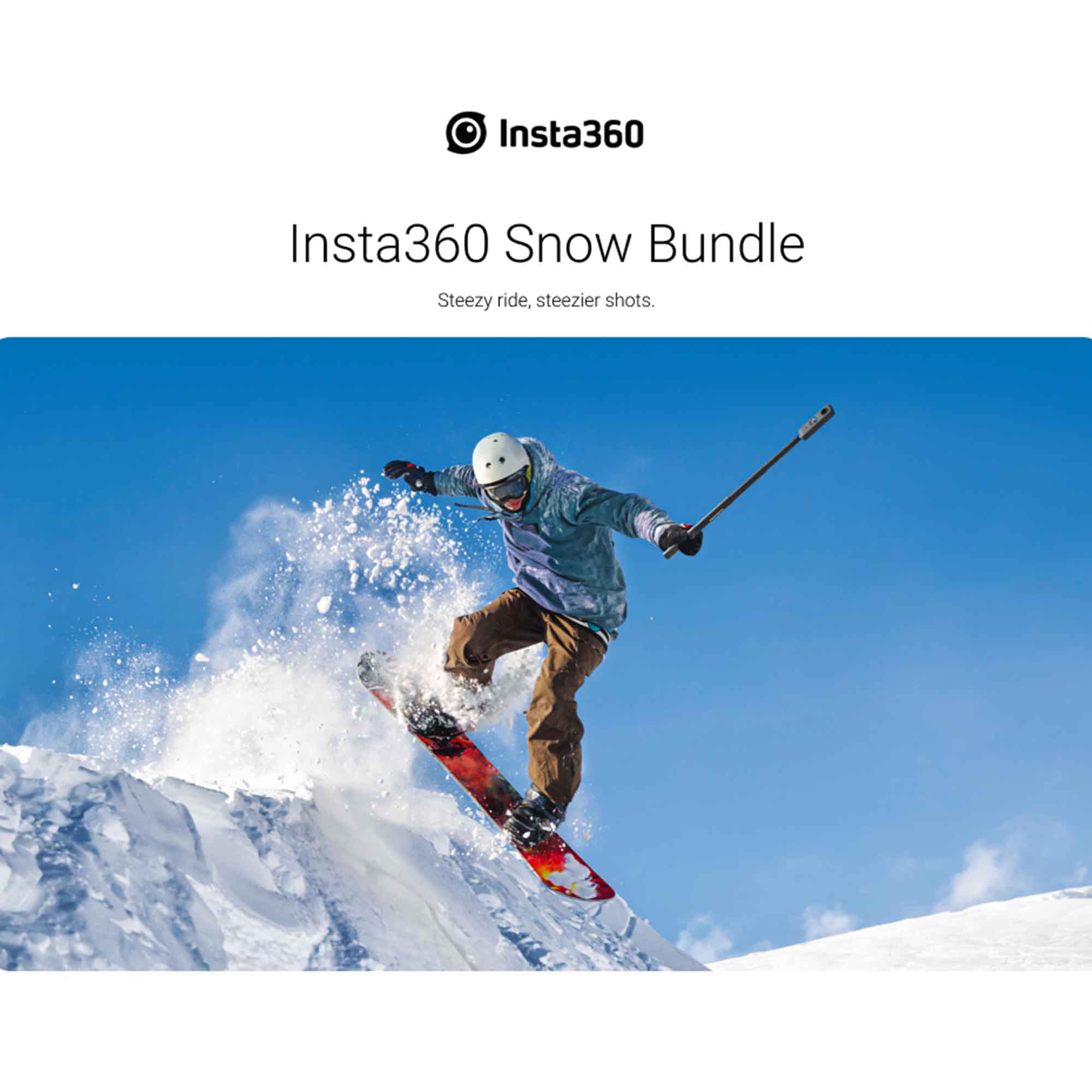 Insta360 X3 camera with Snow bundle, Invisible selfie stick Insta360 X3 camera with Snow bundle, Invisible selfie stick