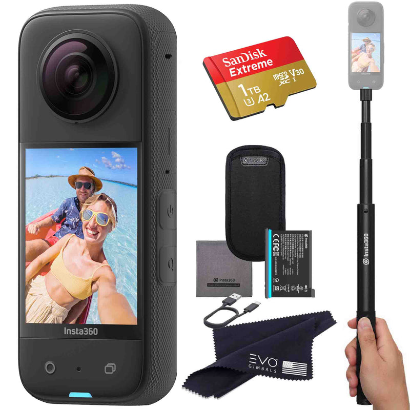 Insta360 X3- Waterproof 360 Action Camera with 12 48MP Sensors, 5.7K 360 HDR Video, 72MP 360 Photo, 4K Single-Lens, 2.29 Touchscreen, Ai Editing Bun