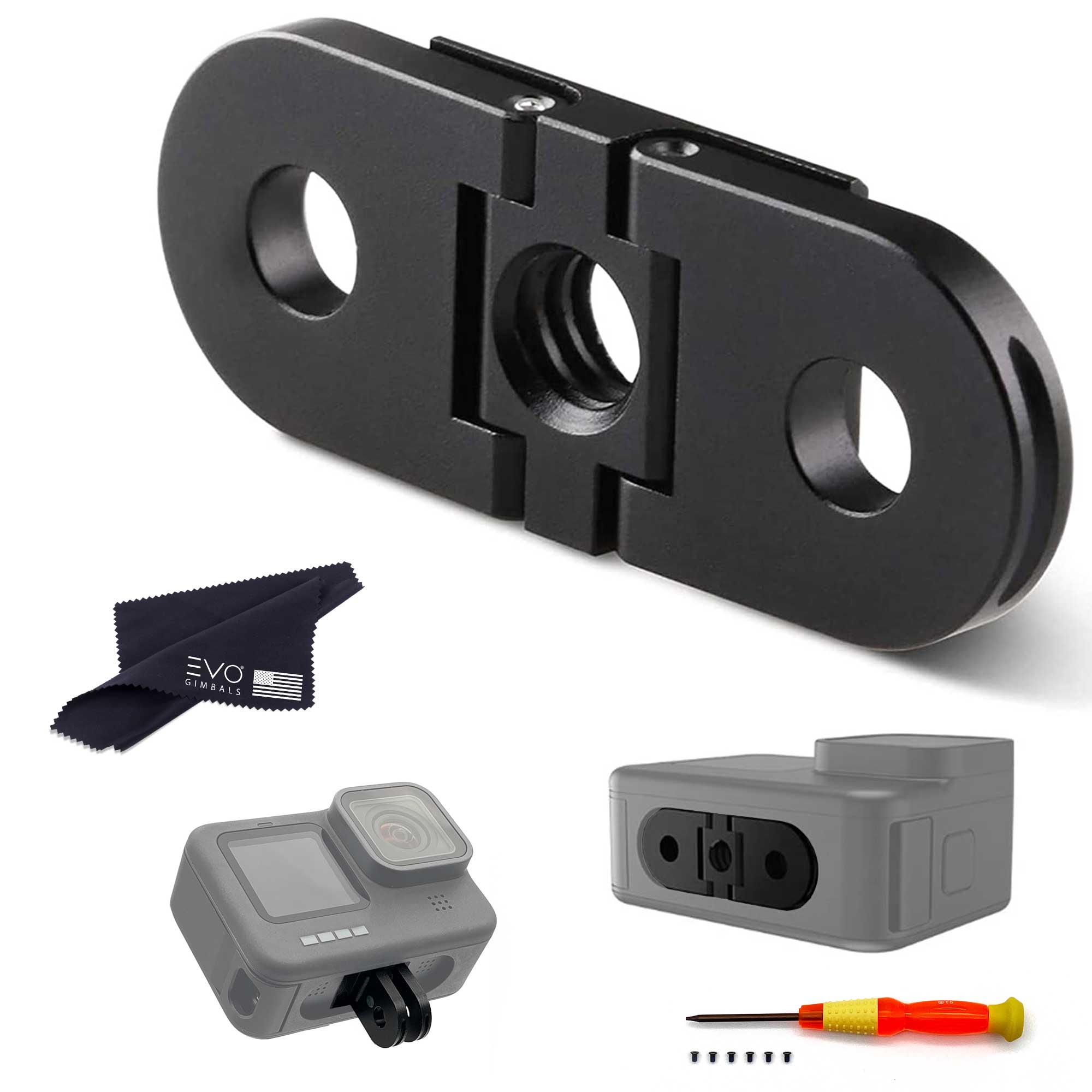 PRO10 Base Mount Adapter for GoPro HERO10 Camera Body Replacement Panels & Doors EVO Gimbals 