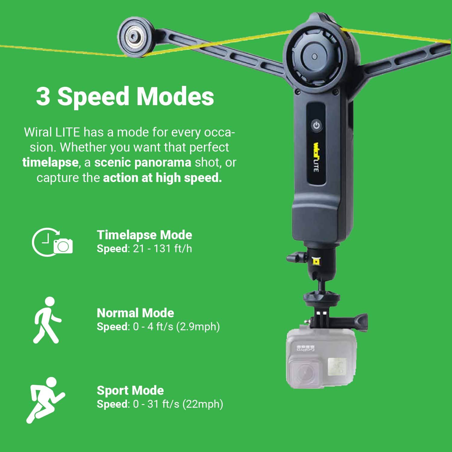 Wiral LITE Cable Cam PRO KIT with Travel Case, Spare Battery & 100M Li